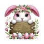 Preview: Bügelbild Ostern Hase rosa mit deinen Wunschnamen möglich